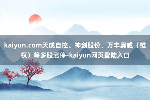 kaiyun.com天成自控、神剑股份、万丰奥威（维权）等多股涨停-kaiyun网页登陆入口