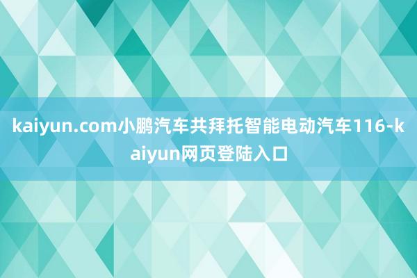 kaiyun.com小鹏汽车共拜托智能电动汽车116-kaiyun网页登陆入口
